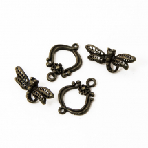 Zapięcie Toggle Mosiądz 23.5х10х2.5mm Otwór1.8mm Kolor: Brązowy 2szt (13WB12588)