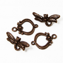 Zapięcie Toggle Mosiądz 23.5х10х2.5mm Otwór 1.8mm Kolor: Miedź 2szt (13WB12590)