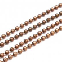 Ланцюг Плетіння Перлина Нероз'ємний Залізний, Мідний Колір, Ланка 1.5мм, (13WB12664)