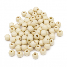 Koraliki Naturalne Drewniane, Barwione, Beżowy, 10x9mm, 140szt/50g (13WB12577)