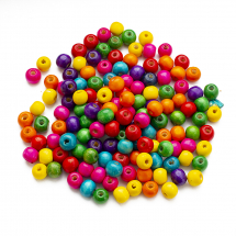 Koraliki Naturalne Drewniane Barwione, Mieszane kolory, 10x9mm, 50g~140szt (13WB12573)