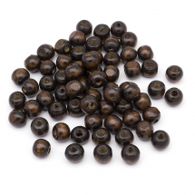 Koraliki Naturalne Drewniane, Barwione, Kolor: Brązowy, 10x9mm, około 140szt / 50g (13WB12579)