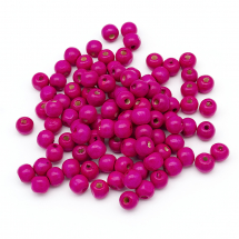 Koraliki Drewniane Barwione 10mm Kolor: Fuksja 140szt/50g (13WB12582)