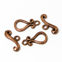 Zapięcie Toggle Mosiądz 22х12mm Otwór 1.5mm Kolor: Miedź 2szt (13WB12585)