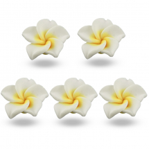 Koraliki z Gliny Polimerowej Ręcznie Robione 15x8mm Kolor: Biały 5szt (13WB12695)