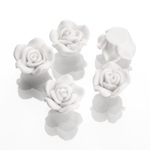 Koraliki z Gliny Polimerowej Ręcznie Robione 13-16x7-10mm Kolor: Biały 5szt (13WB12705)