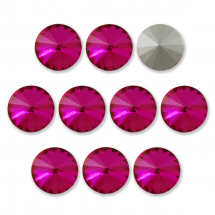 Dżety Cyrkonie Rivoli Szklane Stożkowe, Tylne Platerowane, Fuksja, 18x8.5-9mm, 10szt (13WB13750)