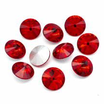 Dżety Cyrkonie Rivoli Szklane Stożkowe, Tylne Platerowane, Czerwony, 16x7.5-8mm, 10szt (13WB13757)
