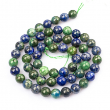 Koraliki Naturalny Lazuryt i Chryzokolla Malowane Okrągłe Niebiesko-Zielony Rozmiar: 6mm ok. 60szt/36cm/nic (13WB13895)