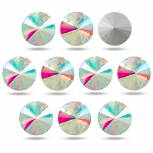 Dżety Cyrkonie Rivoli Szklane Stożkowe, Tylne Platerowane, Biały, 12x6mm, 10szt (13WB13766)