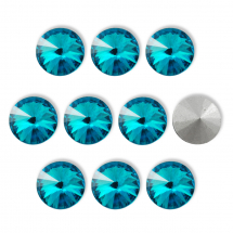 Dżety Cyrkonie Rivoli Szklane Stożkowe, Tylne Platerowane, Niebieski, 12x6mm, 10szt (13WB13767)