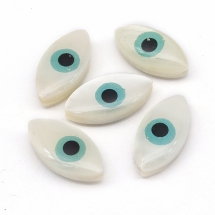 Koraliki Rzeka Masa Perłowa Oko Kolor: Kremowy 15 ~ 16x7 ~ 8x5 ~ 6mm Otwór 1mm 5szt (13WB14050)