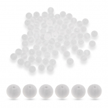 Koraliki Akrylowe Przezroczyste Matowe Kula, Bezbarwne, 8mm, Otwór 2mm, 90szt/25g (13WB14113)