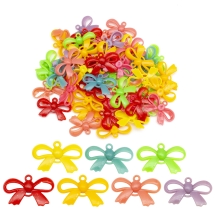 Zawieszka Kokarda, Akryl 24x38x6mm Kolor: Miks kolorów około 46szt /50g (13WB14115)