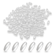 Perła Koraliki Akrylowe Lśniący Ryż, Biały, 8x4mm 355szt/25g (13WB14219)
