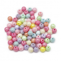 Намистини Акрил АВ-колір, Непрозорі, Круглі, Мікс, 8мм, Отвір 1.5мм, близько 180шт/50г, (13WB14239)