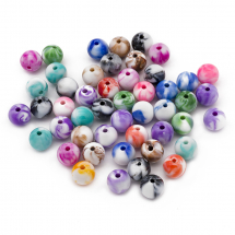 Koraliki Akrylowe Nieprzezroczyste, Okrągłe, Mix, 10mm, 25g~47szt (13WB14259)