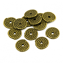 Koraliki Metalowy Stopowy 10x1.2mm Antyczne Złoto 25szt (13WB13622)