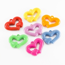 Zawieszka Akrylowa 24x31x6mm Kolor: Mix kolorów około 27szt /50g (13WB14153)