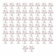 Намистини Акрилові Непрозорі, АВ колір, Квітка, Колір: Білий, Розмір: 20x19 ~ 20x3мм, Отвір 1мм, (13WB14328)