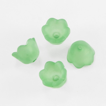 Намистини Акрил Матові, Прозорі, Квітка, Колір: Зелений, Розмір: 10х6мм, Отвір 1.5мм, близько 95шт / 25г, (13WB14329)