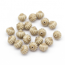 Намистини Акрилові "Париж" Ліхтарик, з Малюнком Металік Золото, Бежевий, 14x14мм, Отвір 2мм, (13WB14336)