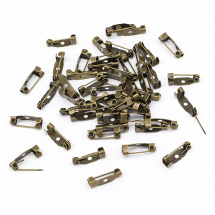 Baza Broszki, Szpilka, Żelazo, Kolor: Bronze, 15x5x4.5mm, Otwór 1.8mm, Pin 1mm, 50szt (13WB12774)