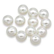 Koraliki Perła Plastik ABS, Lśniący, Okrągły, Biały, 16mm, około 12szt/25g (13WB14389)