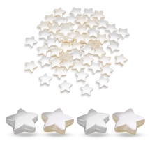 Koraliki Akrylowe, Imitacja Pereł, Gwiazda, Okrągłe, Lśniący, Biały, 14x14x5mm, 25g~55szt (13WB14427)