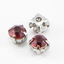 Dżety do Przyszycia w Koszyczku Akryl i Mosiądz 5x4mm Kolor: Ciemnoczerwony 25szt (13WB14443)