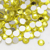 Cyrkonie Dżety Szklane Fasetowane Klasa A, Okrągłe, Jasnożółty, 2.8mm, 100szt (13WB14454)