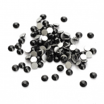 Cyrkonie Dżety Szklane Fasetowane,  Klasa A, Okrągłe, Czarny, 2.8mm, 100szt (13WB14465)