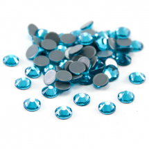 Cyrkonie Dżety Szklane Fasetowane Klasa A, Okrągłe, Akwamaryn, 4.8mm, 50szt (13WB14512)