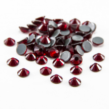 Cyrkonie Dżety Szklane Fasetowane Klasa A, Okrągłe, Siam, 4.8mm, 50szt (13WB14514)