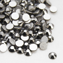 Cyrkonie Dżety Szklane Fasetowane Klasa A, Okrągłe, Hematyt, 4.8mm, 50szt (13WB14515)