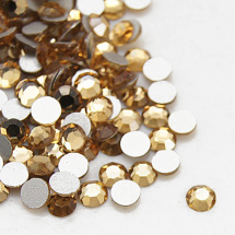 Cyrkonie Dżety Szklane Fasetowane Klasa A, Okrągłe, Jasny Topaz, 3.2mm, 100szt (13WB14533)