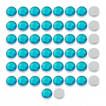 Dżety Kaboszony Akryl Fasetowany Okrągły Płaski 12x4.5mm Kolor: Błękitny 50szt (13WB14576)