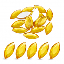 Kaboszony-Dżety Akryl Fasetowane. Końskie Oko Złoty 20x9x3mm 20szt (13WB14696)