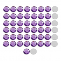 Dżety Kaboszony Akrylowe Fasetowane Okrągły Płaski 10x4mm Kolor: Niebiesko-Fioletowy 50szt (13WB14702)