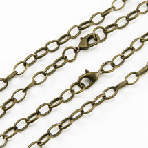 Основа для Браслети з Застібкою, Залізна, Колір: Бронза, Розмір: 205мм, Товщина: 1x0.8мм, Карабін: 12x7x3мм, Ланка: 7x4.5x1мм, (13WB14747)