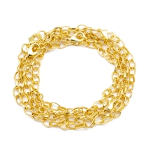 Основа для Браслети з Застібкою, Залізна, Колір: Золото, Розмір: 205мм, Товщина: 1x0.8мм, Карабін: 12x7x3мм, Ланка: 7x4.5x1мм, (13WB14749)