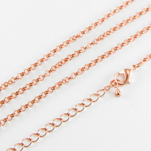 Baza do Naszyjnika Żelazo 71-80x0.3cm Kolor: Różowe złoto 1szt (13WB14788)