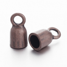 Концевики для Шнура, Сплав, Колір: Мідь, Розмір: 17x8мм, Внутрішній Діаметр 6мм, Отв-тя 4 мм, (13WB14852)