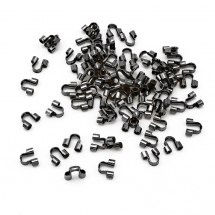 Zaciski Ochronne do Linki Mosiądz 4.5x4x1mm Kolor: Stal Pistoletowa około 120szt/5g (13WB14868)