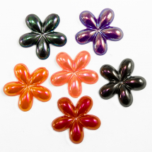 Намистини Акрилові Непрозорі, АВ колір, Квітка, Колір: Мікс, Розмір: 20x19 ~ 20x3мм, Отвір 1мм, (13WB14275)