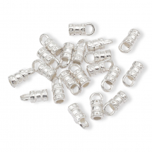 Концевики Для Шнура Сплав, Срібло, 10х4мм, Отвір 2мм, (13WB14869)