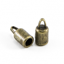 Концевики Для Шнура, Сплав, Колір: Бронза, Розмір: 14х6.5мм, Внутрішній Діаметр 4.2мм, Отв-тя 2x4мм, (13WB14872)
