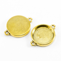 Zawieszka Łącznik pod Kaboszon Stop Metalu 25x18x3mm Wewnątrz 15m Otwór 2mm Kolor: Antyczne Złoto 5szt (13WB14875)