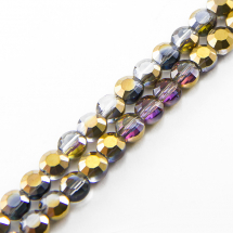 Koraliki Szklane Galwanizacja Fasetowane, 6x4mm 72szt/43cm/sznur (13WB14877)