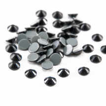 Cyrkonie Dżety Szklane Fasetowane Klasa A, Okrągłe, Czarny, 6.5mm, 25szt (13WB14500)